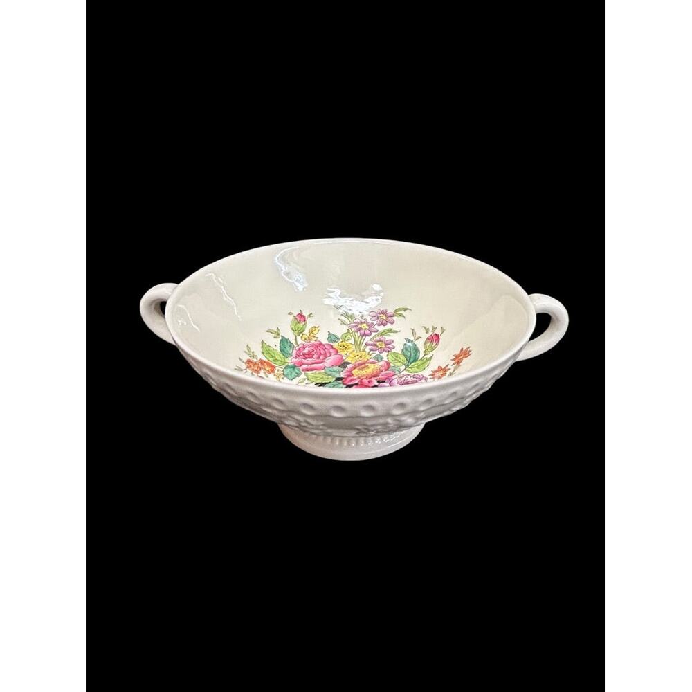 1940s Wellesley Wedgwood Ullswater China Cream Soup Bowl Double Handle